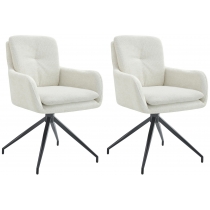 Set 2 jídelních židlí Pickett - látka - krémová