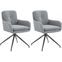 Set 2 jídelních židlí Pickett - látka - šedá