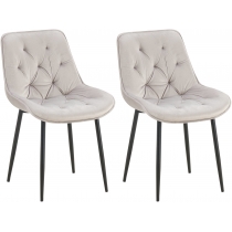 Set 2 jídelních židlí Wallace samet - šedá