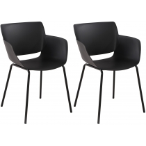 Set 2 židlí Alpena - černá