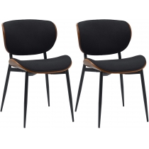 Set 2 jídelních židlí Enid - látka - ořech/černá