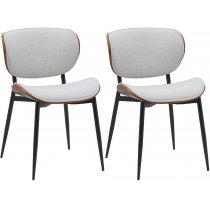 Set 2 jídelních židlí Enid - látka - ořech/krém