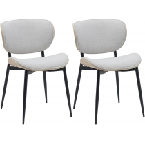 Set 2 jídelních židlí Enid - látka - natura/krémová