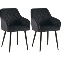 Set 2 jídelních židlí Monett B - samet, černý rám - černá