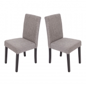 Jídelní židle Litta šedá látka (SET 2 ks) - Tmavě hnědá