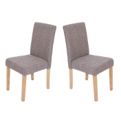 Jídelní židle Litta šedá látka (SET 2 ks) - Světle hnědá