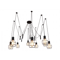 Závěsné svítidlo H85 industrial, klec 9 74197 - kov - Černá