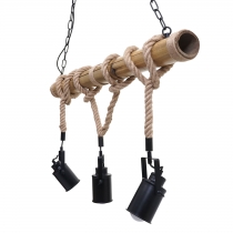 Závěsné svítidlo H82 industrial, spot 3 74204 - kov / bambus - Černá