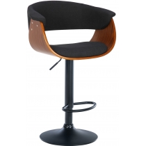 Barová židle Vestal - látka, dřevo ořech - Černá