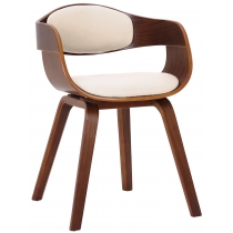 Židle King, dřevěné nohy ořech - Krémová