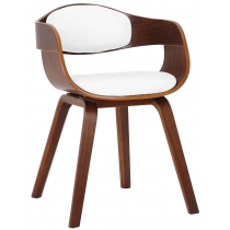 Židle King, dřevěné nohy ořech - Bílá