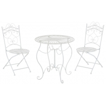 Souprava kovových židlí a stolu Indra (SET 2 + 1) - Bílá