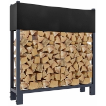 Stojan na dřevo Martin S s plachtou - 25x110x115 cm, ocel antracit