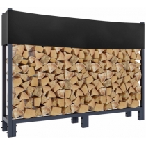 Stojan na dřevo Martin M s plachtou - 25x160x115 cm, ocel antracit