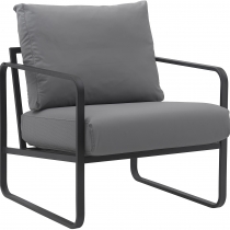 Křeslo Manea - koženka / kov - Šedá