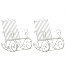 Kovové houpací křeslo Smile (SET 2 ks) - Bílá