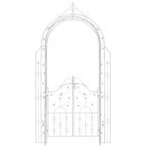 Pergola na popínavé rostliny GS22232 s brankou - Antik bílá