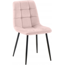 Jídelní židle Tilde - samet, kovové nohy černé - Ružová