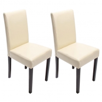 Jídelní židle Litta (SET 2 ks), tmavé nohy - Krémová