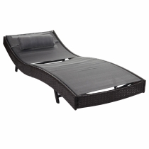 Lehátko Savannah, polyratan - melír hnědý, šedý potah