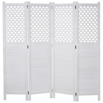 Paraván Shabby vintage A84 - 170 x 161 cm - Bílá