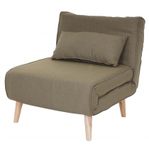 Rozkládací polohovatelné křeslo na spaní HWC-D35, látka/textil - zelená