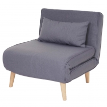 Rozkládací polohovatelné křeslo na spaní HWC-D35, látka/textil - světle šedá
