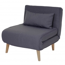 Rozkládací polohovatelné křeslo na spaní HWC-D35, látka/textil - tmavě šedá