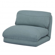 Rozkládací polohovatelné křeslo na spaní HWC-E68, látka/textil - šedomodrá