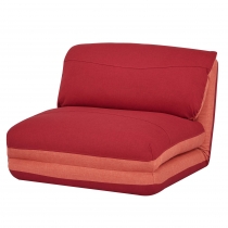 Rozkládací polohovatelné křeslo na spaní HWC-E68, látka/textil - oranžová/tmavě červená
