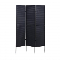 Zahradní paraván HWC-J14, kovový - 200 × 121 cm - černá