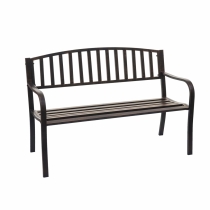 Zahradní lavička F43 2-místná - práškovaná ocel, 128 cm - Bronzová