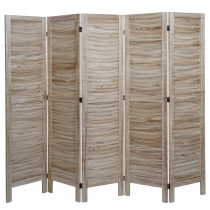 Paraván HWC-G30 - 170 × 200 cm - světle hnědá