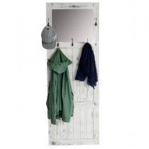 Věšáková stěna se zrcadlem Cintage 33359 - 180x65x7cm, antik bílá